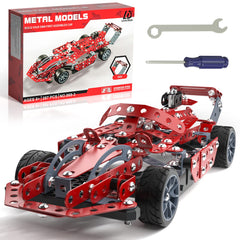 Lucky Doug model car kit parts laid out for hands-on STEM building.