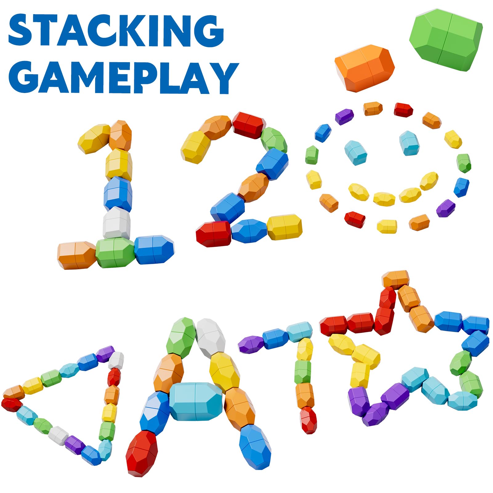Lucky Doug Montessori rocks toy supports fine motor skills and balance development.