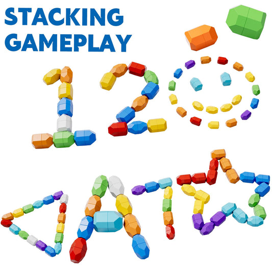 Lucky Doug Montessori rocks toy supports fine motor skills and balance development.