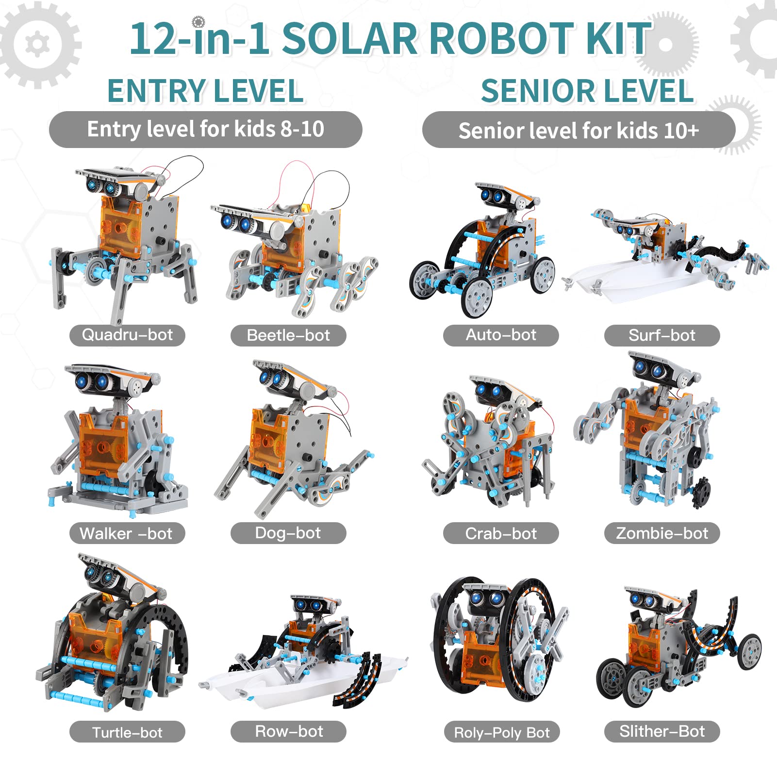 Lucky Doug robot pistons gears tires enabling mechanical thinking