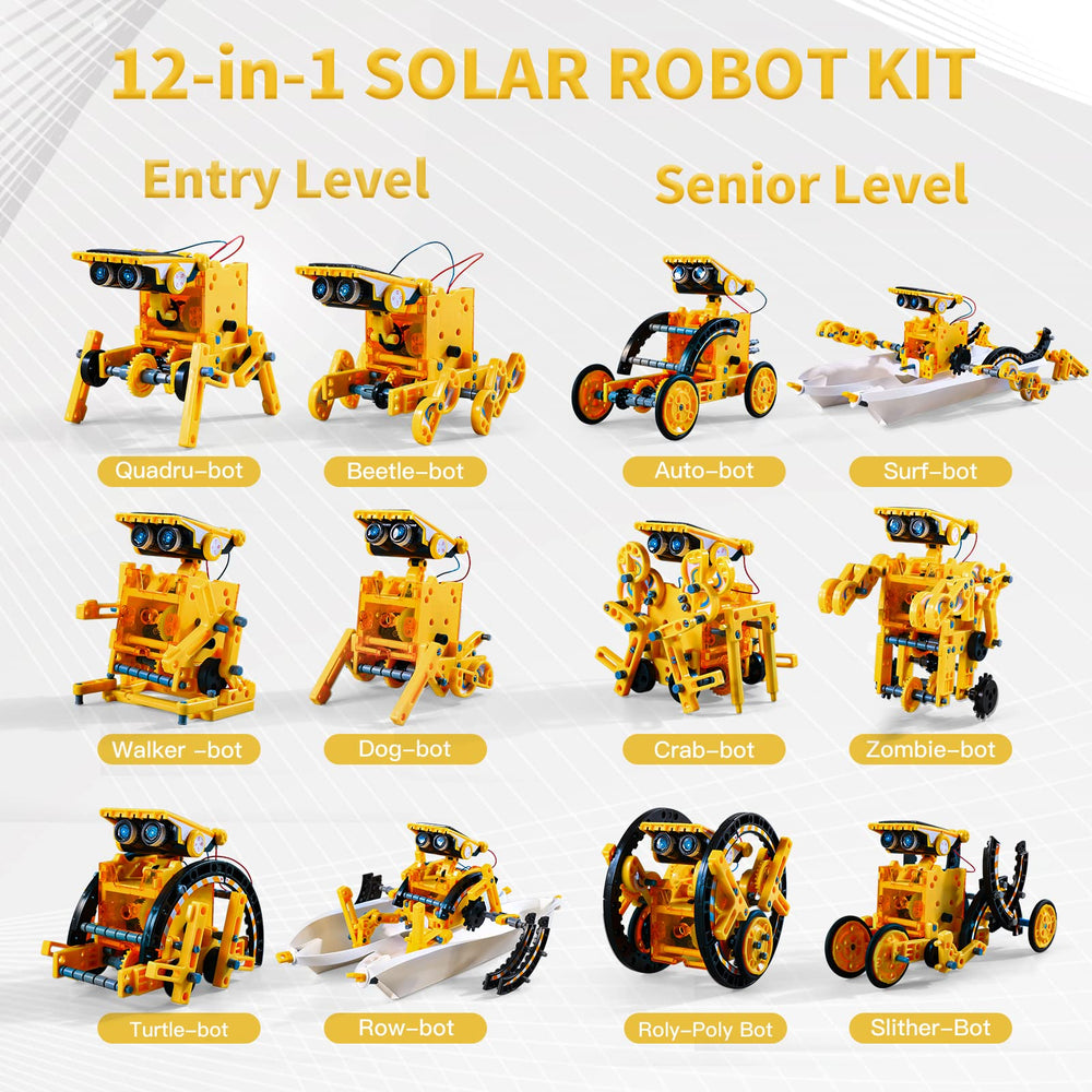 Solar-powered robot rolls across a sunny patio with Lucky Doug kit