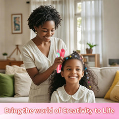 Lucky Mami hair-styling tool in case enables easy, precise rhinestone placement.