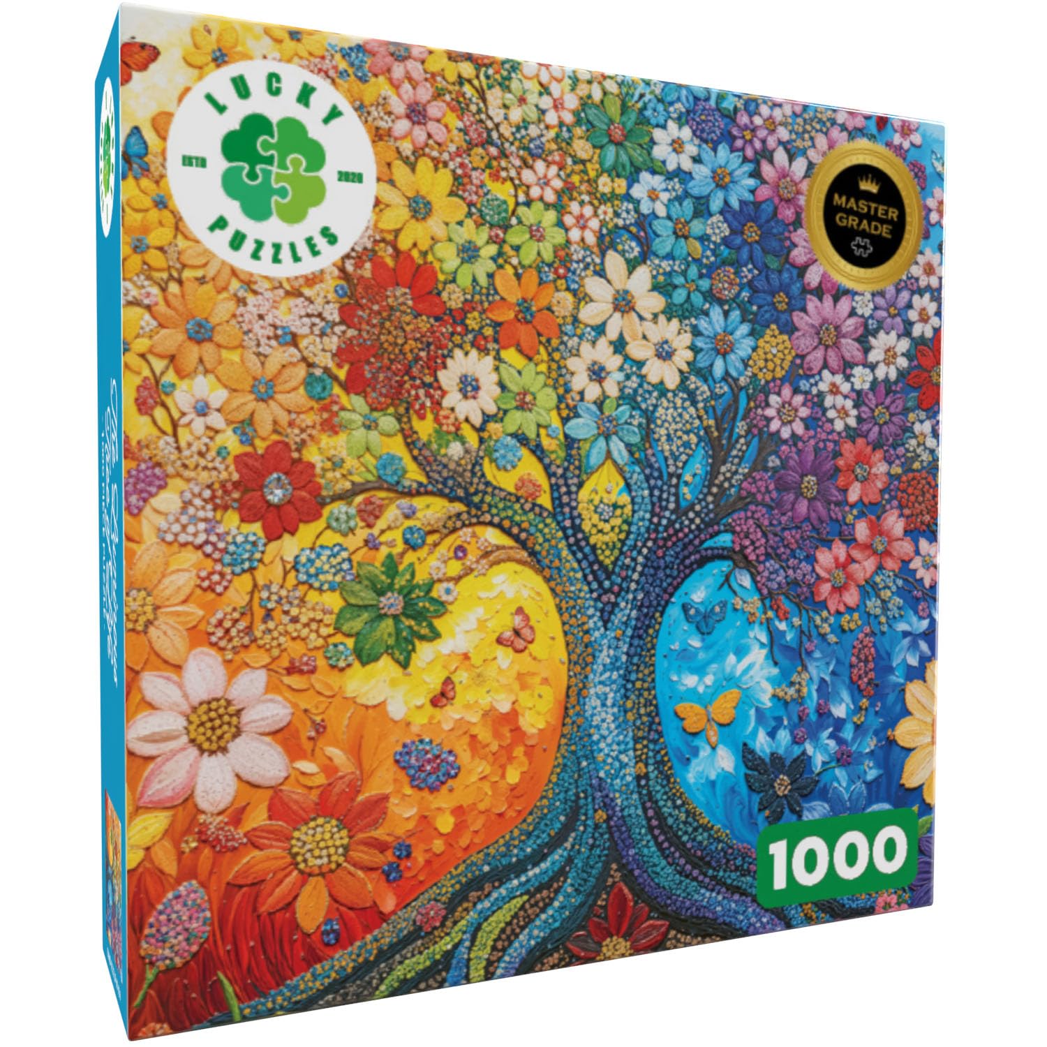 Lucky Puzzles 1000-piece layout showing vibrant colors and intricate sections
