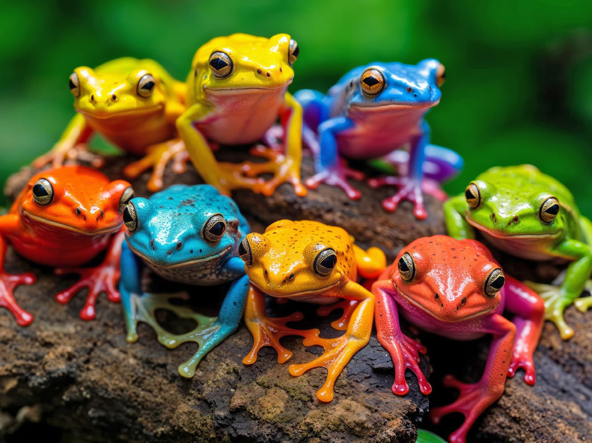 Lucky Puzzles Frogs Rainbow Rendezvous cover art with vibrant colors for immersive puzzle evenings.