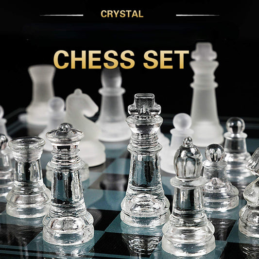LuckyWish frosted and clear chess pieces offer balanced weight and visual distinction