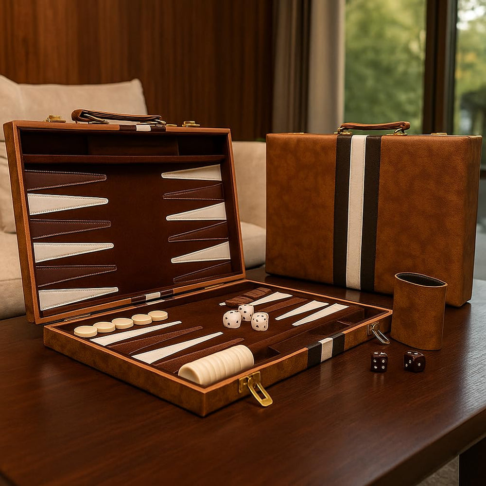 LuckyWish gift-ready backgammon set ideal for game nights.