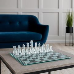LuckyWish gift-ready glass chess set makes a timeless present for chess lovers