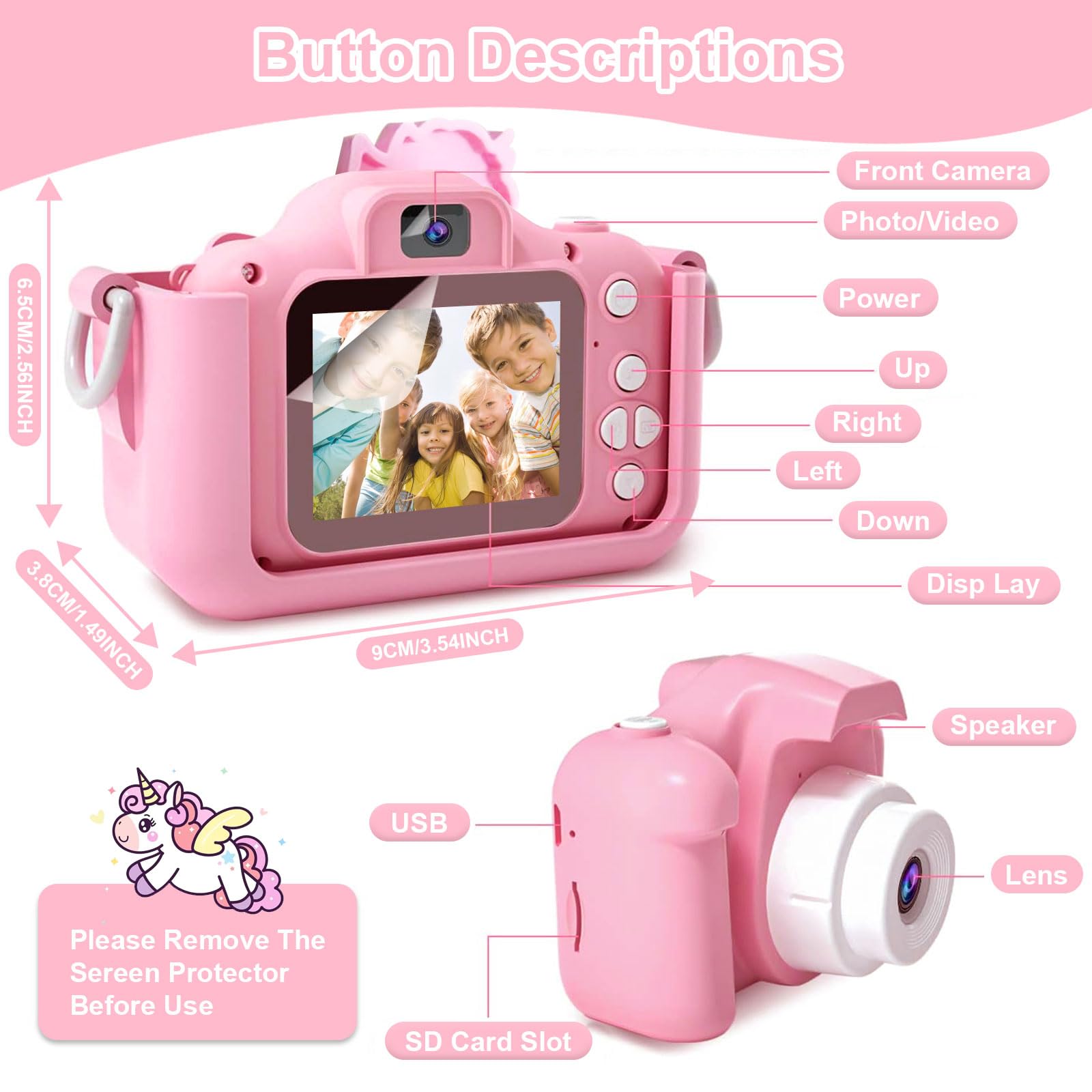 LucLuv Kids Camera records 1080p video for clear, colorful moments kids love.