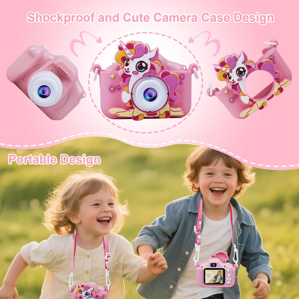LucLuv Kids Camera is compact with a neck lanyard for on-the-go use.