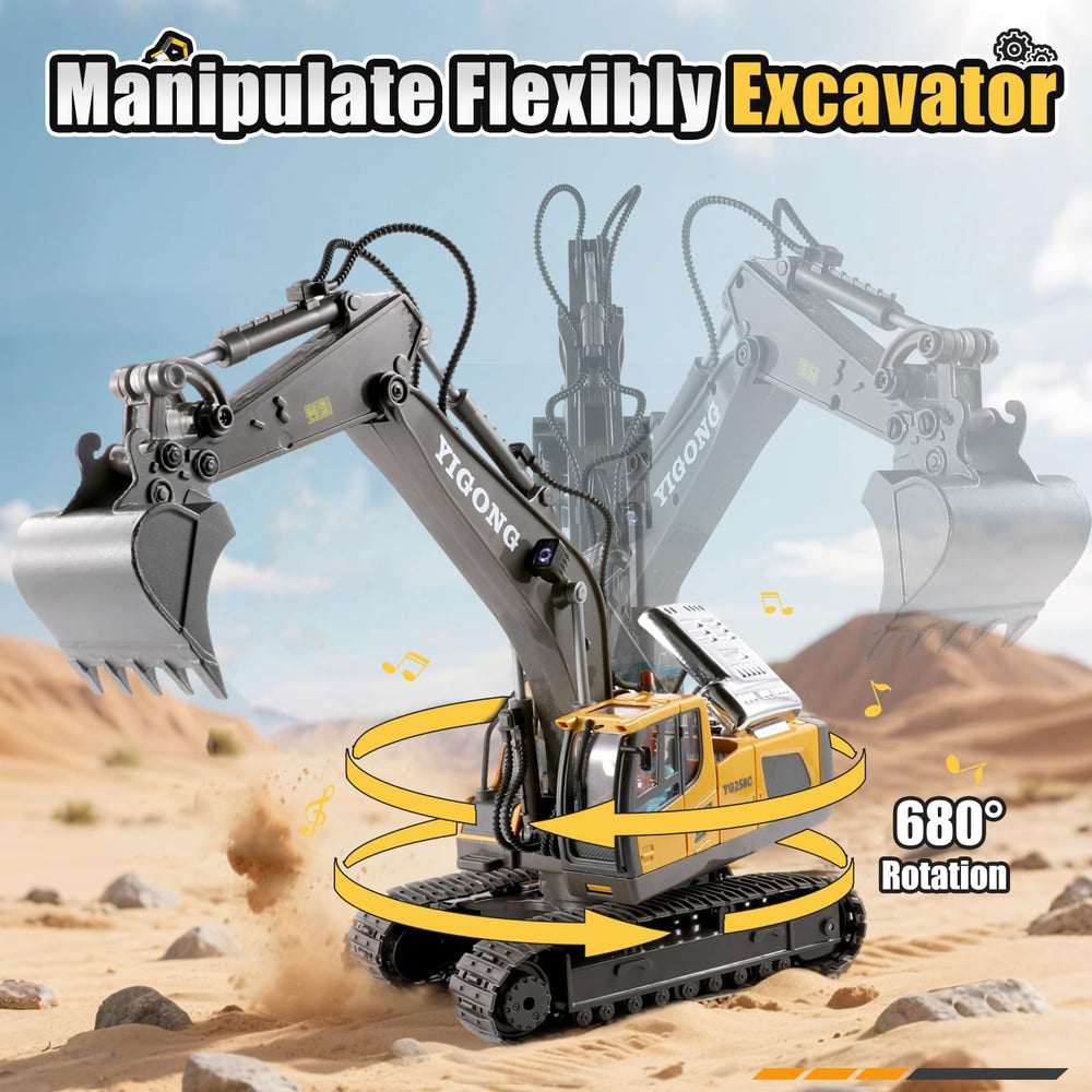 LUDILO excavator digger with metal shovel detail for hands-on construction