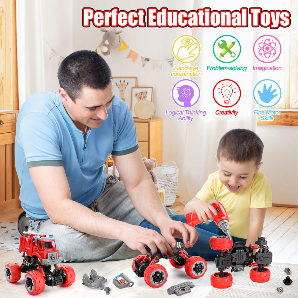 LUDILO ABS plastic fire truck emphasizes safe, durable play for kids.