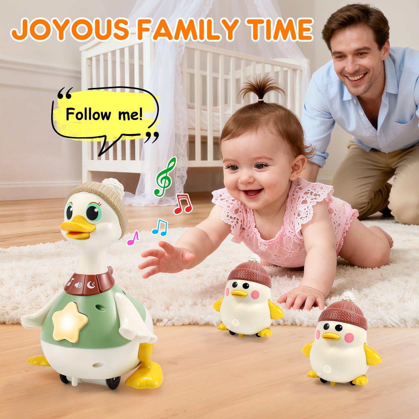 LUDILO duck toy volume control and battery access close-up