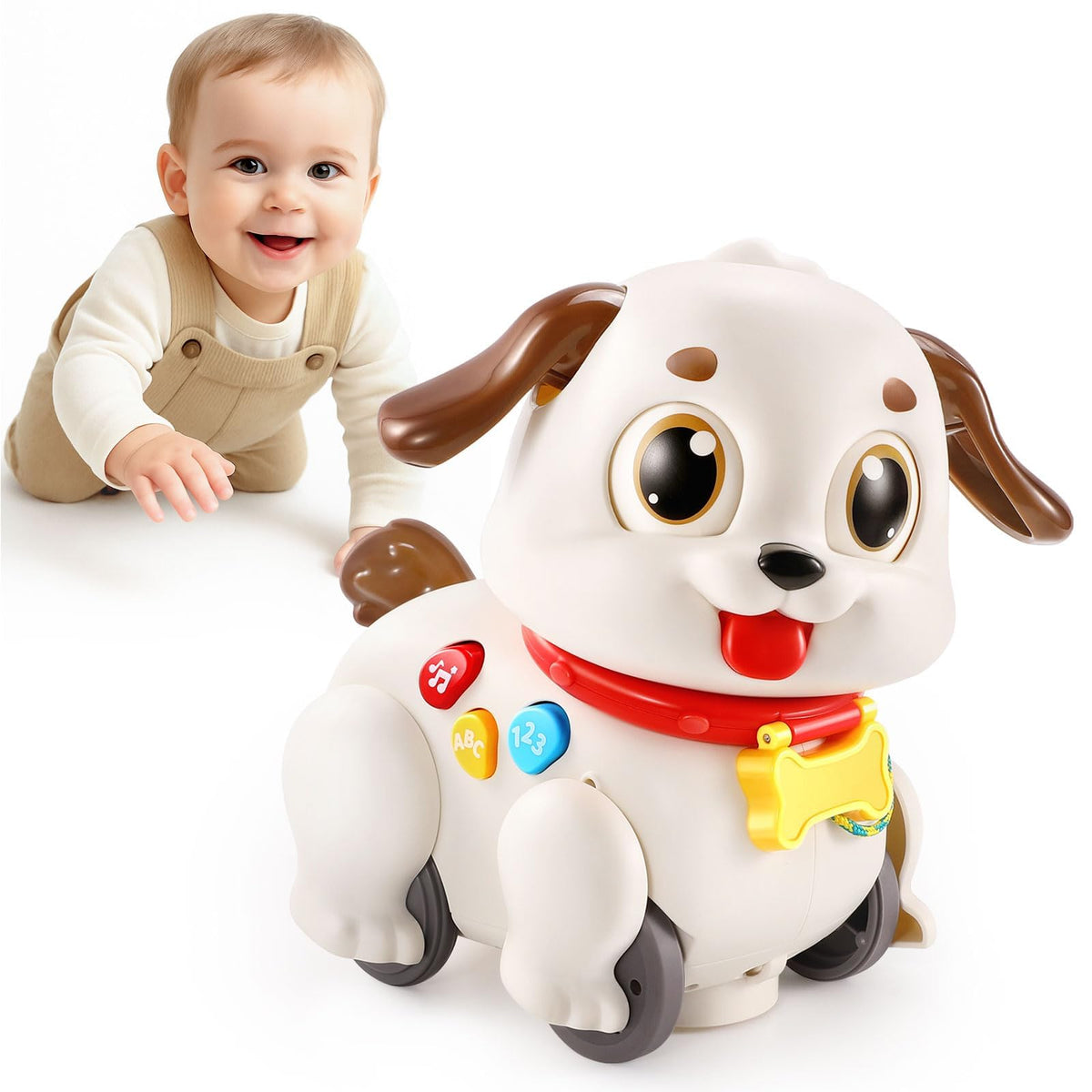 LUDILO musical puppy pull-along toy ready for play and exploration