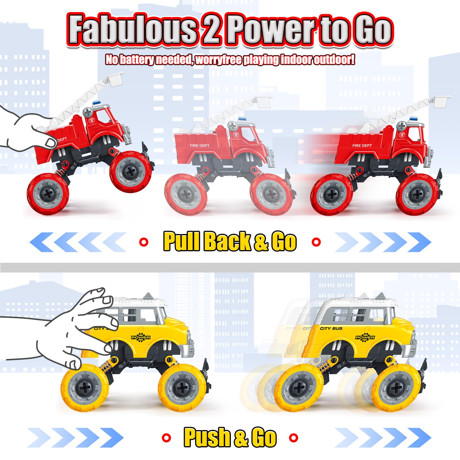LUDILO police car DIY toy promotes creative storytelling and role-play.