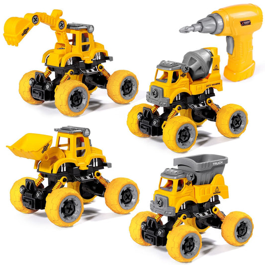 LUDILO take-apart excavator toy for kids promotes fine motor skills through hands-on play