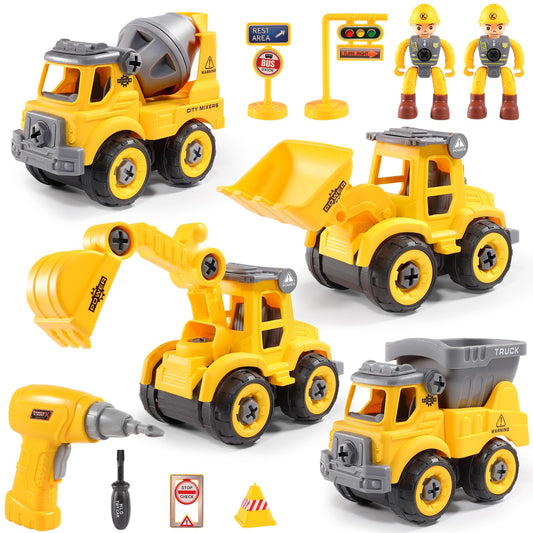 LUDILO toddler assembly excavator toy for imaginative play and fine motor practice.