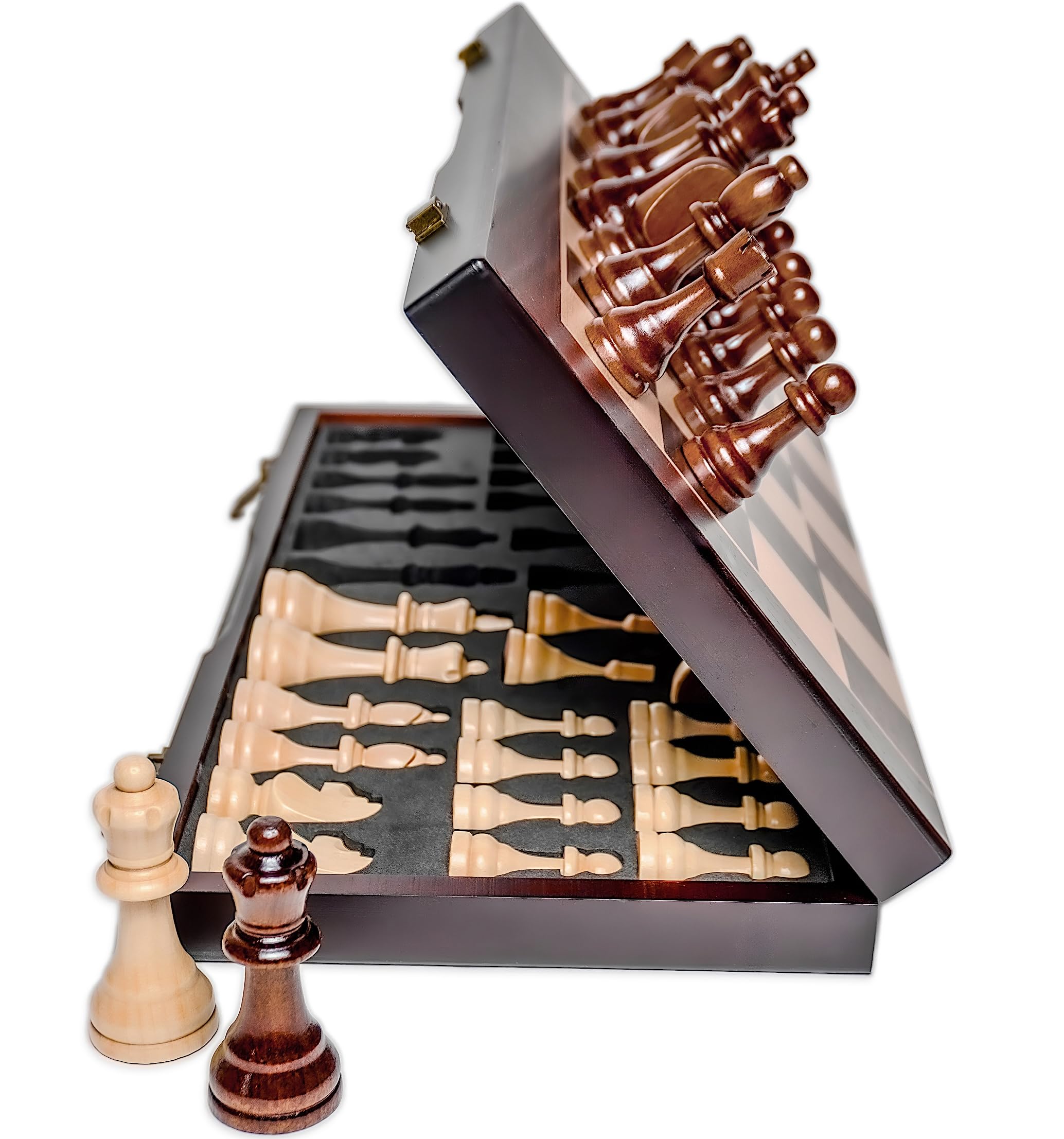 Ludoore 17-inch magnetic chessboard foldable for travel and easy setup