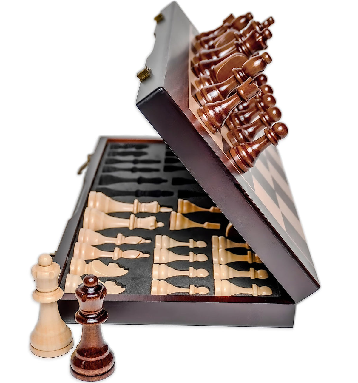 Ludoore 17-inch magnetic chessboard foldable for travel and easy setup