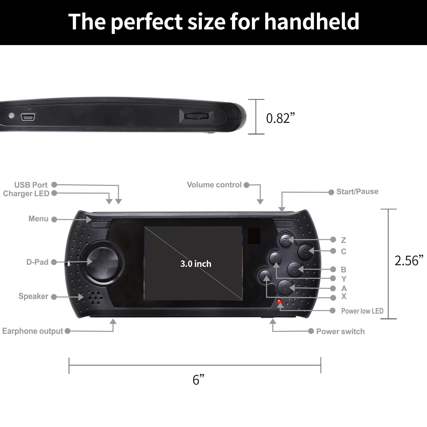 LUHYAUAN rechargeable battery icon on display, emphasizing long play sessions during trips.