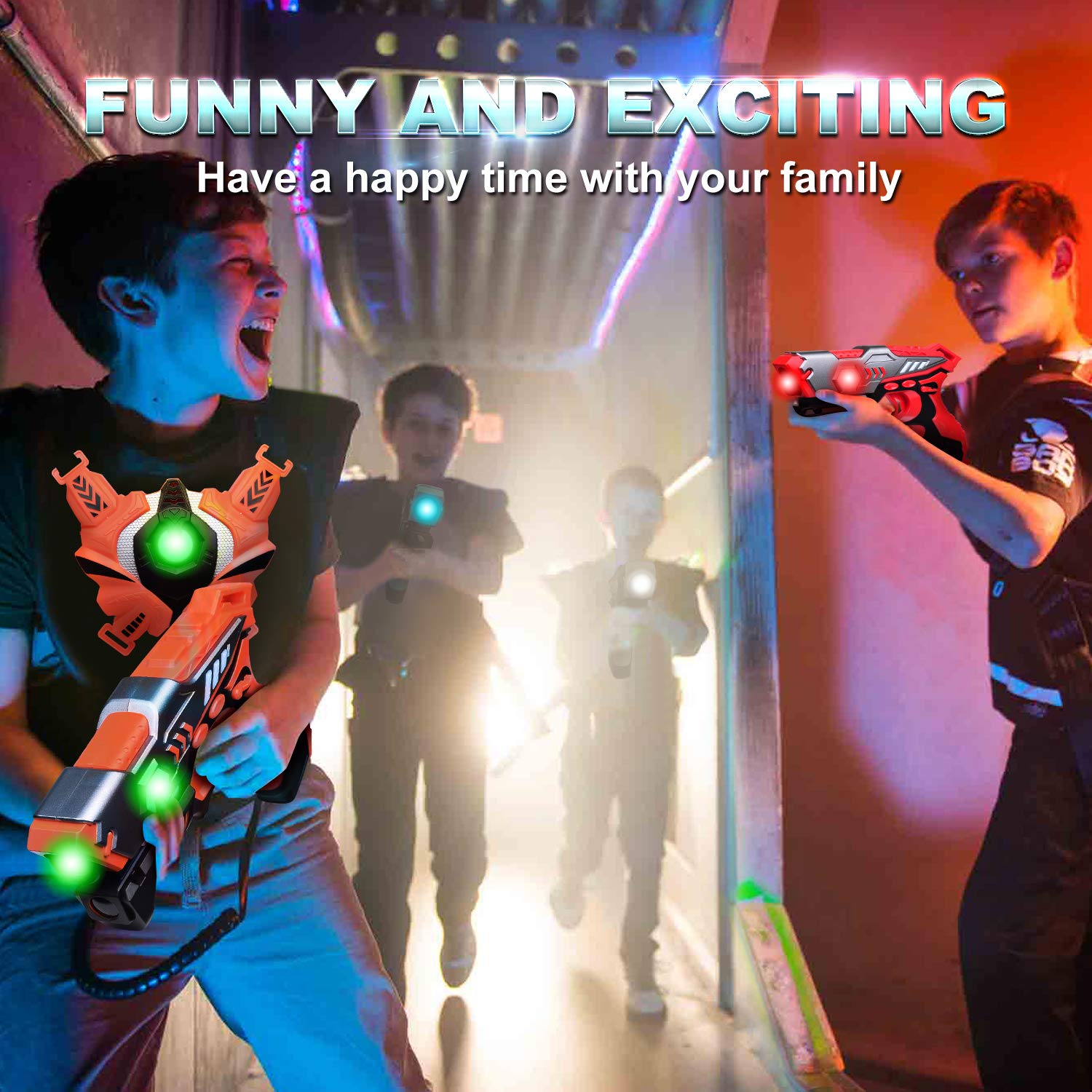 LUKAT laser tag lights and vibrations simulate real combat.