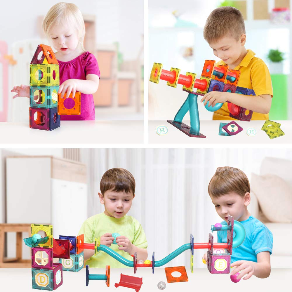LUKAT 125-piece set emphasizes safety with rounded edges and sturdy magnets.