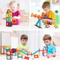 LUKAT 125-piece set emphasizes safety with rounded edges and sturdy magnets.