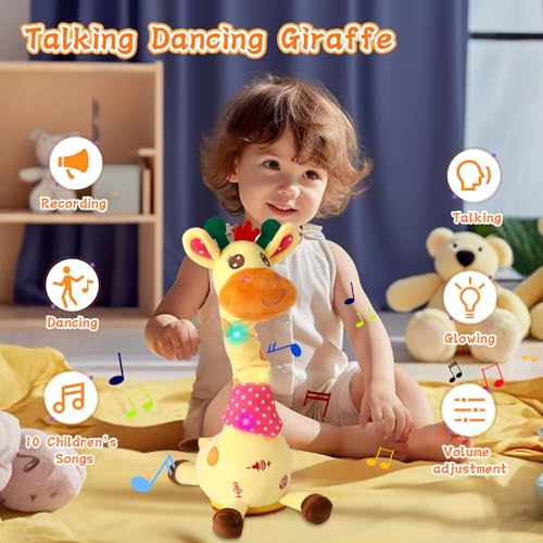LUKETURE Dancing Giraffe Toy showing dance movement for interactive play.