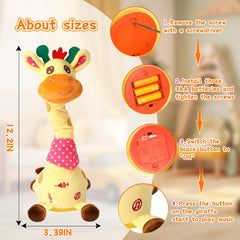LUKETURE Giraffe Toy soft plush material ideal for hugs.