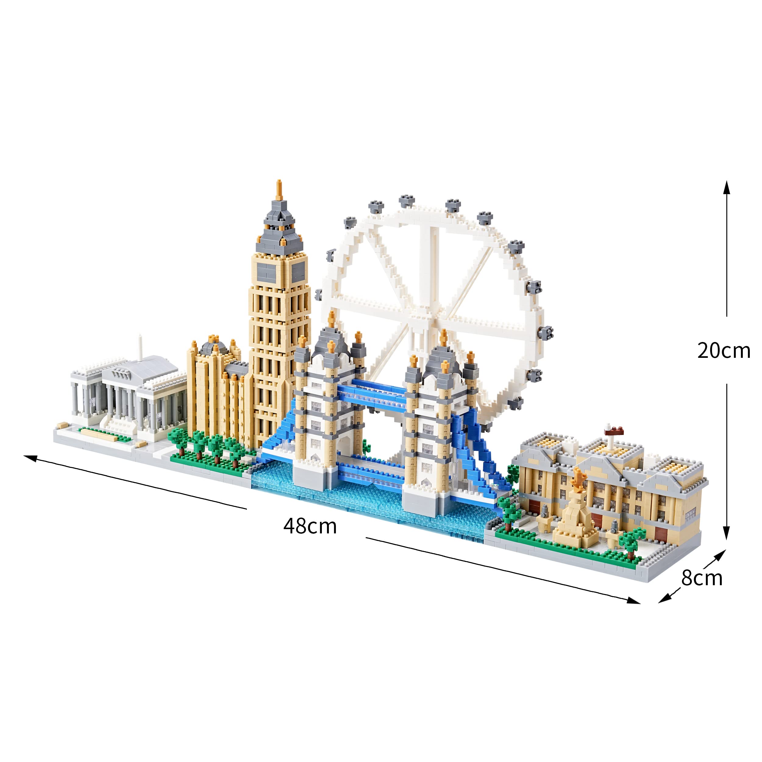 LUKHANG London Skyline Building Set front view highlights intricate architecture details