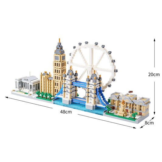 LUKHANG London Skyline Building Set front view highlights intricate architecture details