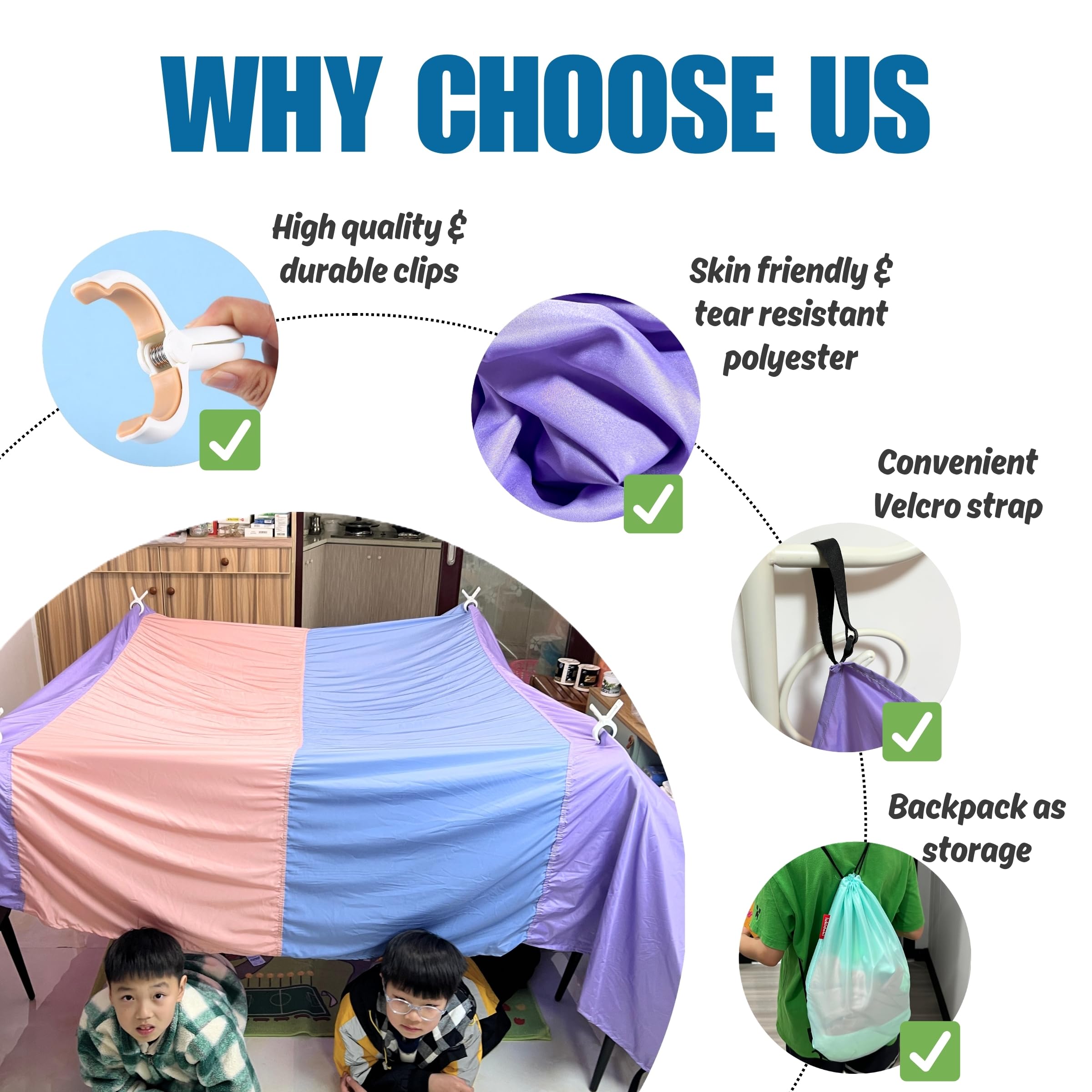 lukidoki Secure anchors and velcro straps keep the fort steady