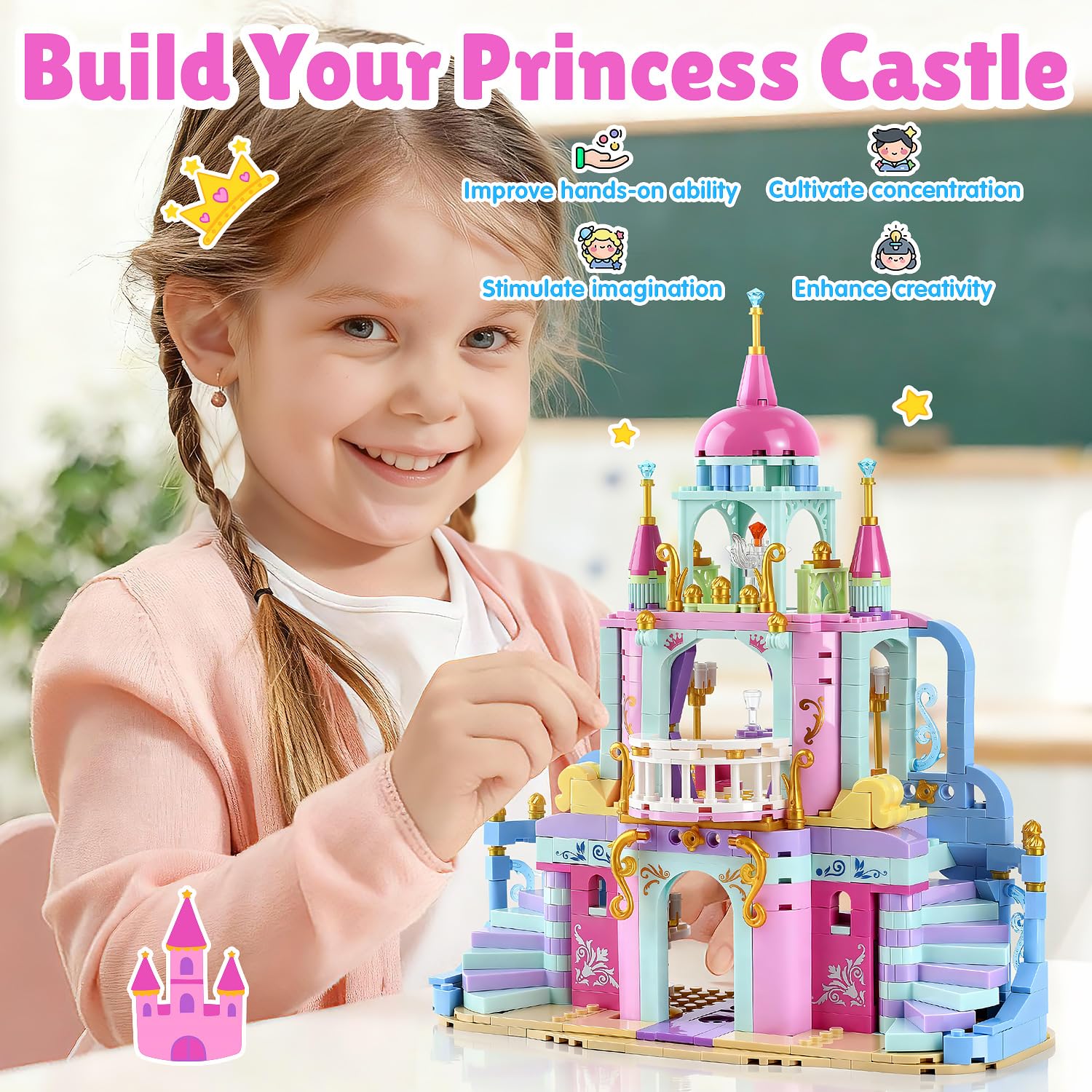 LullaBlock Princess Castle dressing table detail for storytelling