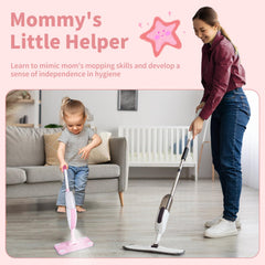 Lullulii Kids Spray Mop Mechanism features leak-proof sprayer for mess-free chores
