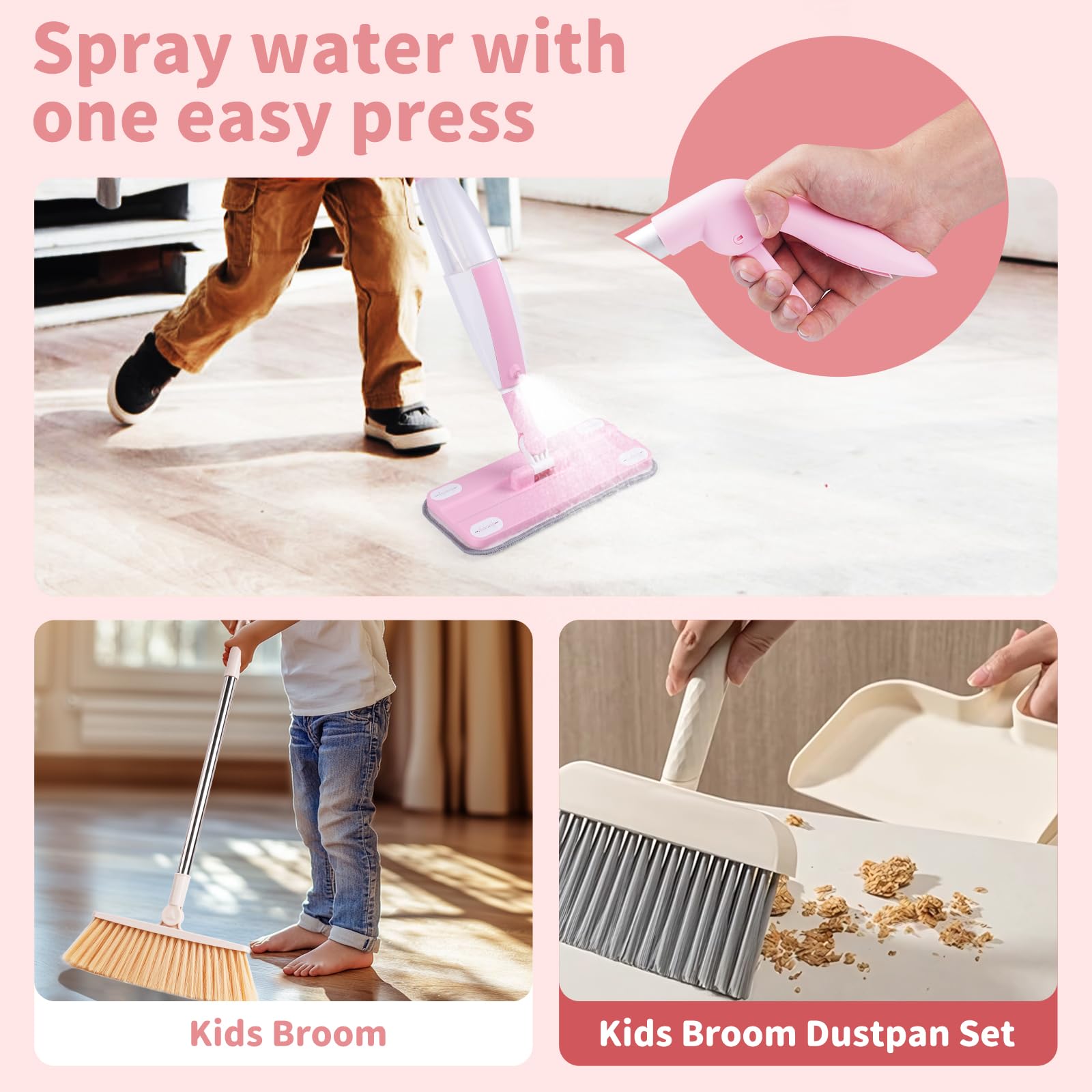Lullulii Mop Storage Clip displays adjustable mounting for kid-friendly reach.