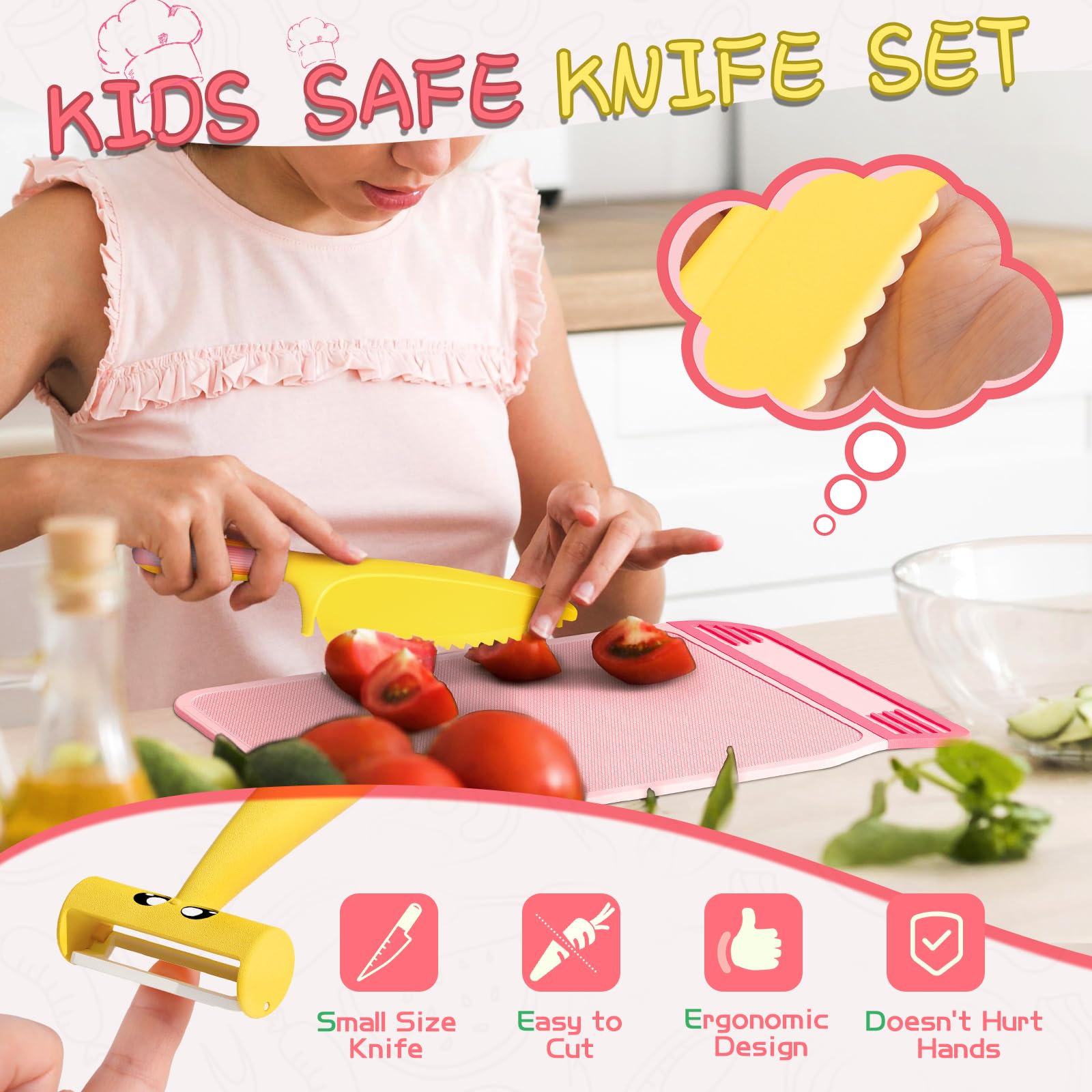 Lullulii safety knives collection four sizes encourages sharing and adapting to small hands.