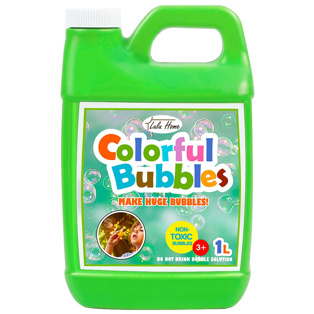 Lulu Home bubble solution bottle front for easy refills and party fun