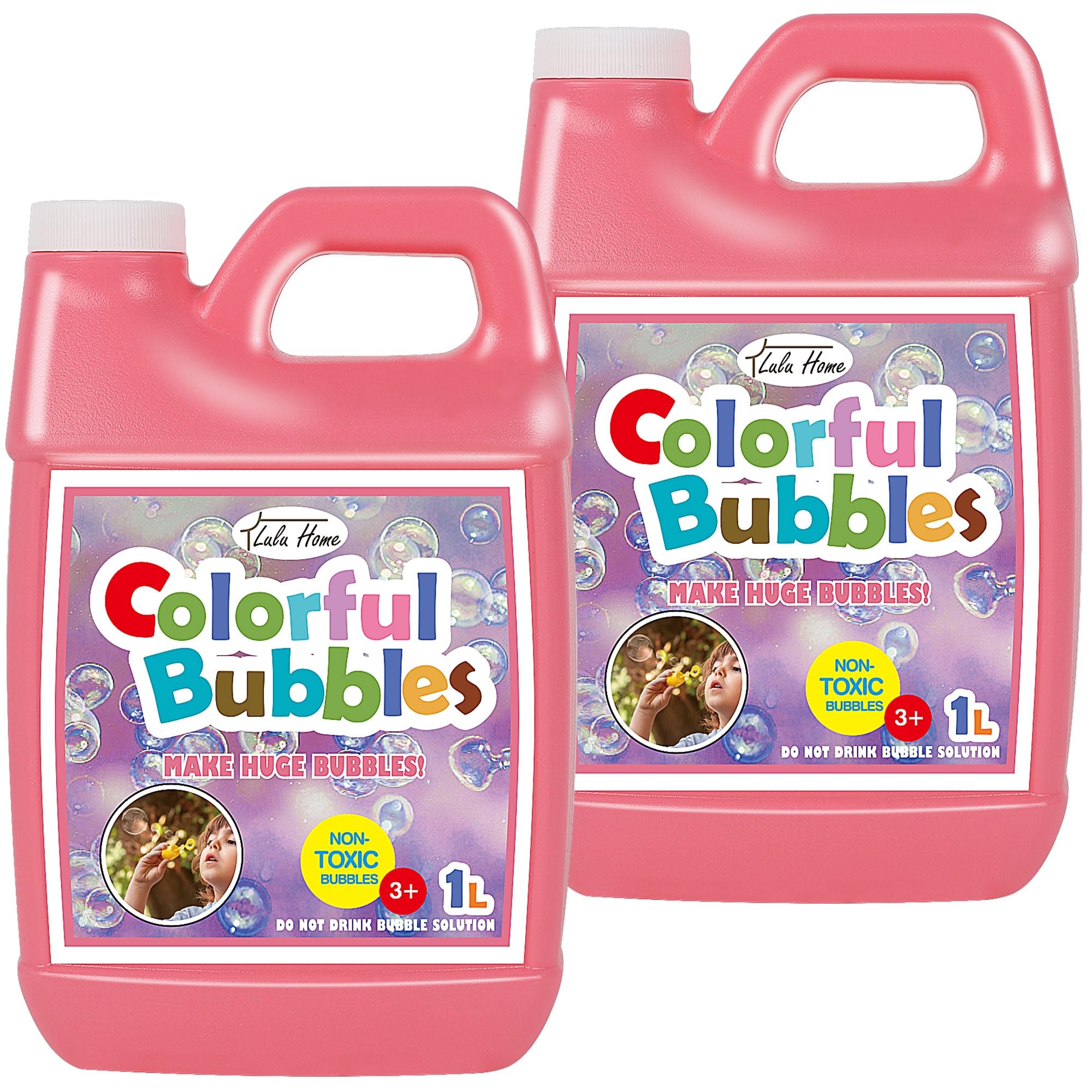 Lulu Home bubble concentrate bottle pouring, easy refills for kids playtime