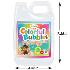 Lulu Home bubble solution being poured into a bubble machine for vibrant bubbles.