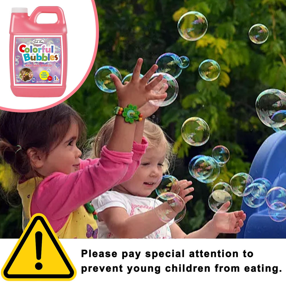 Lulu Home bubble wand in action producing sparkling bubbles safely