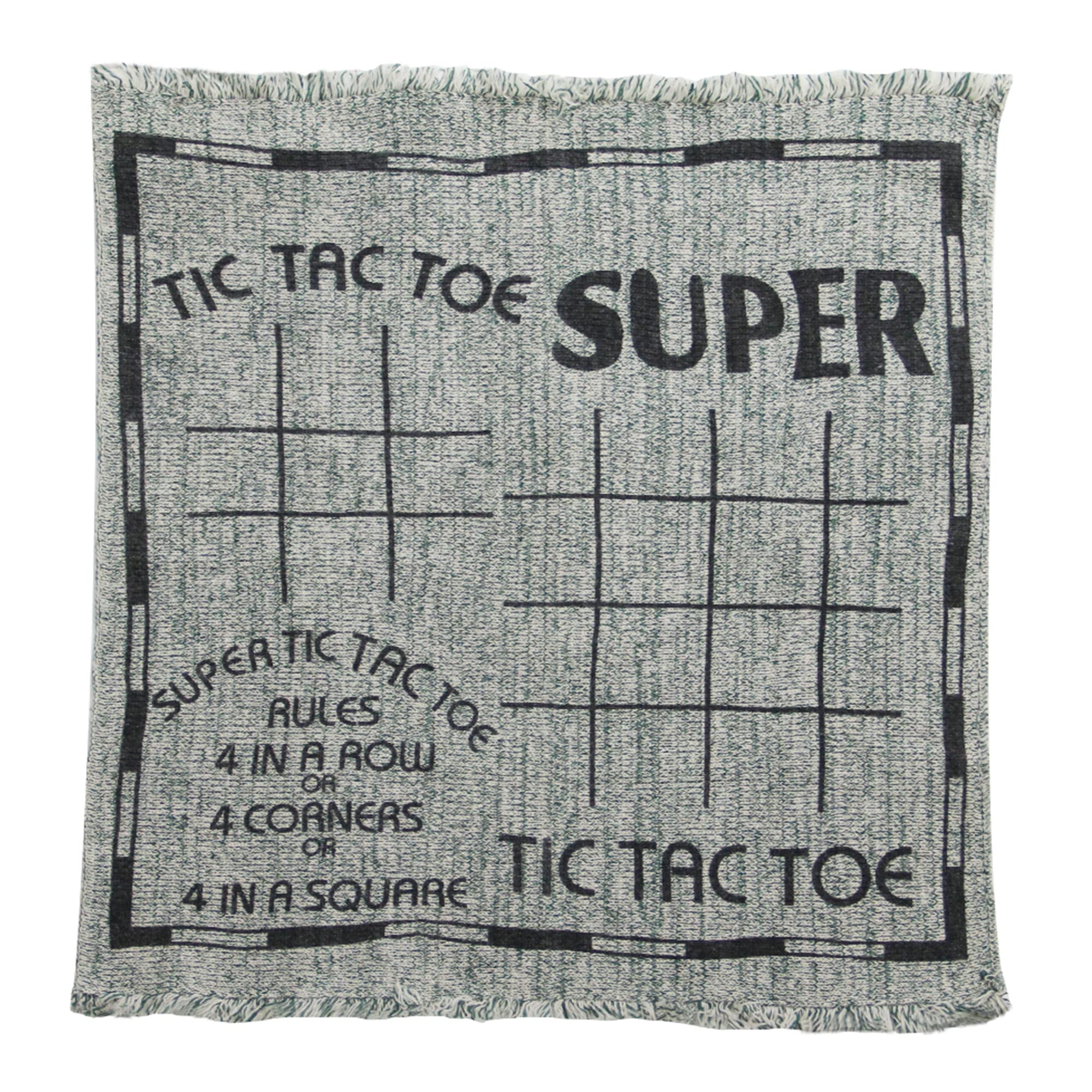 Lulu Home reversible board shows checkerboard and tic-tac-toe grids.