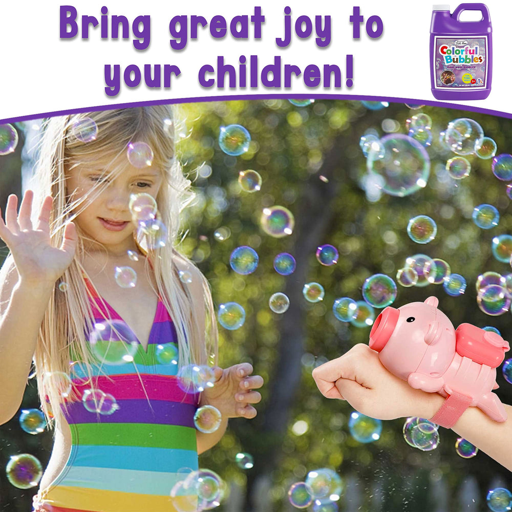 Kids enjoy colorful bubbles at parties with Lulu Home bubble solution