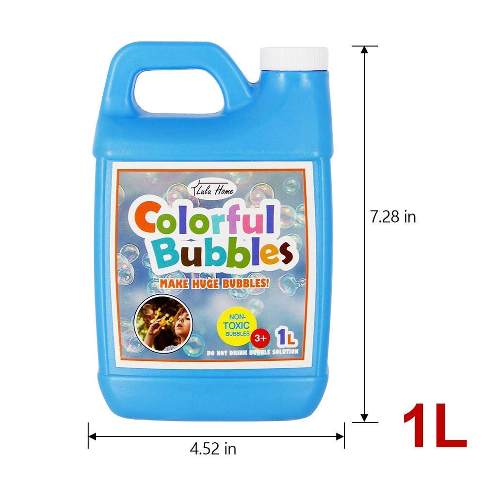Measuring cup shows mix ratio for perfect bubbles with Lulu Home