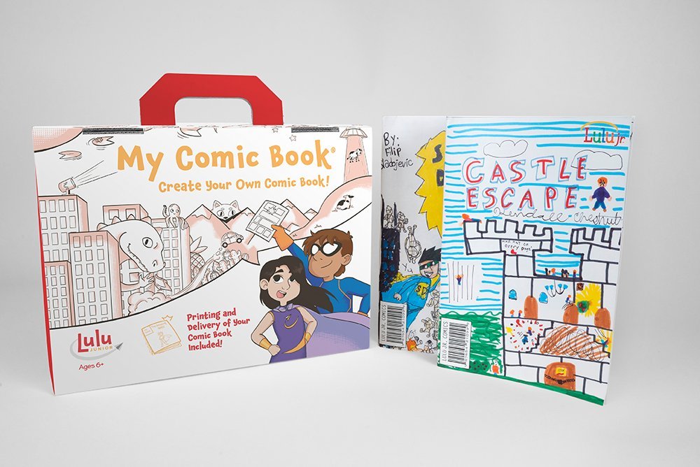 Lulu Jr. My Comic Book Making Kit About the Author back cover celebrates young authors.