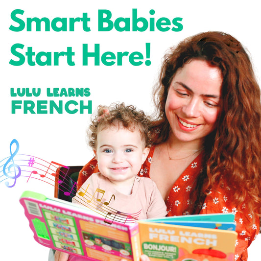 Lulu Learns French sound buttons close-up for first words and musical learning.