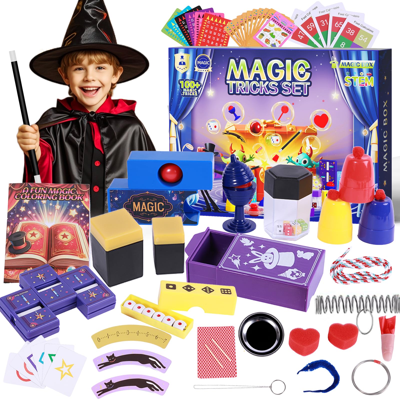 luluckck magic tricks kit contents ready for kid-friendly demonstrations and imaginative play.