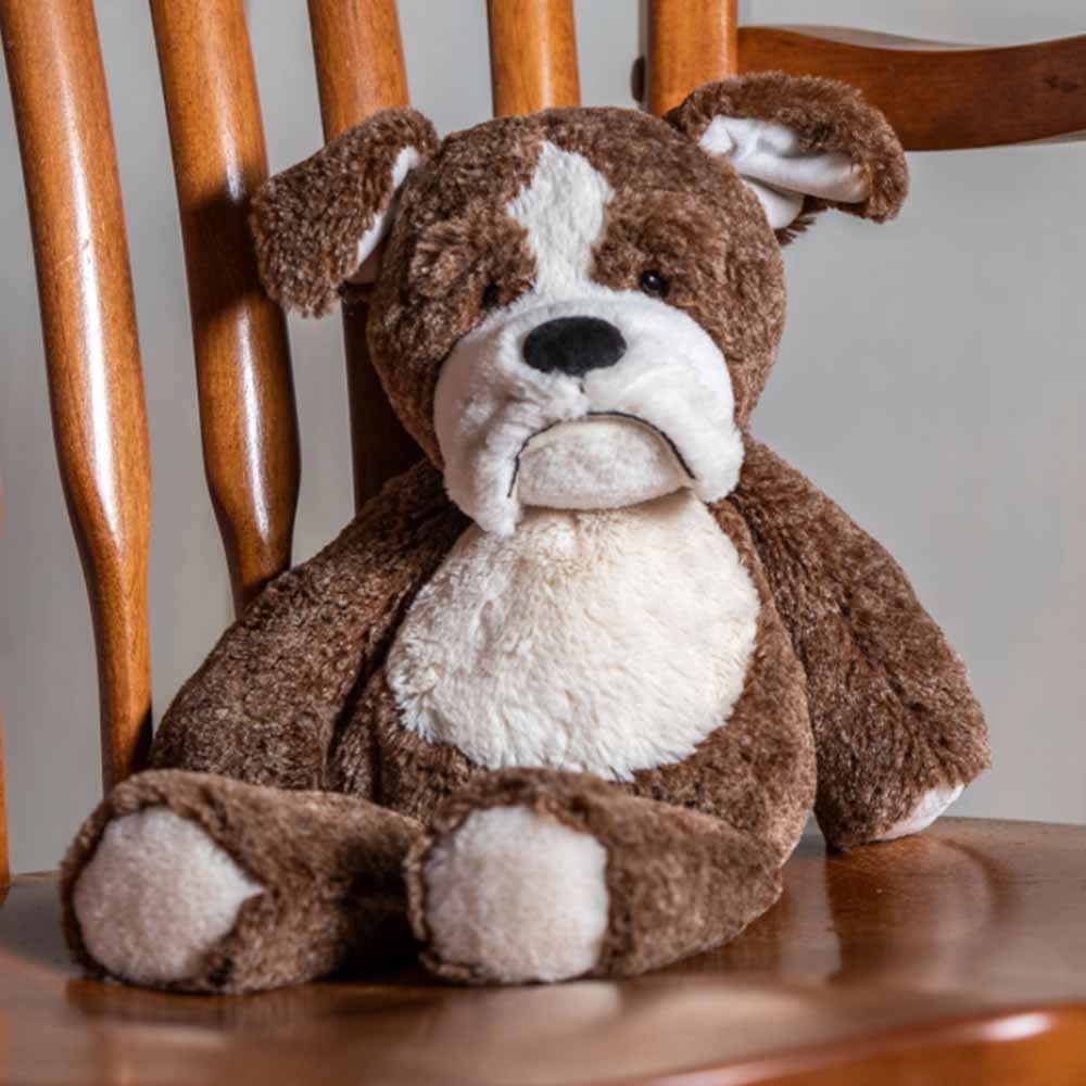 Marshmallow Zoo Bradley Bulldog weighted bum and feet for comforting hugs