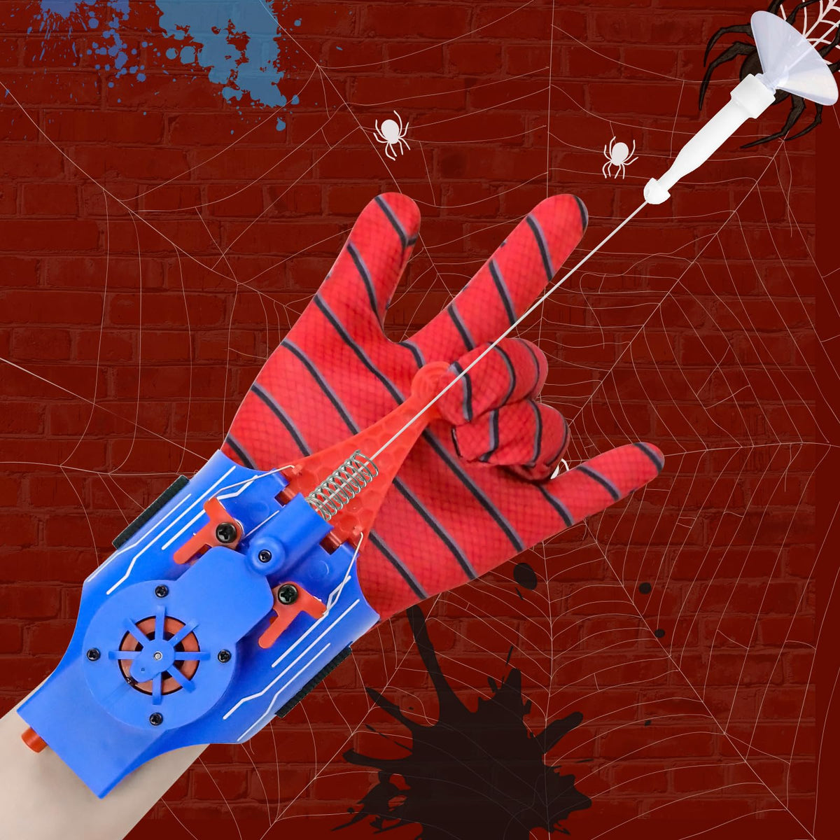 Lumhew Spider Web Shooter Set in action for imaginative hero play.