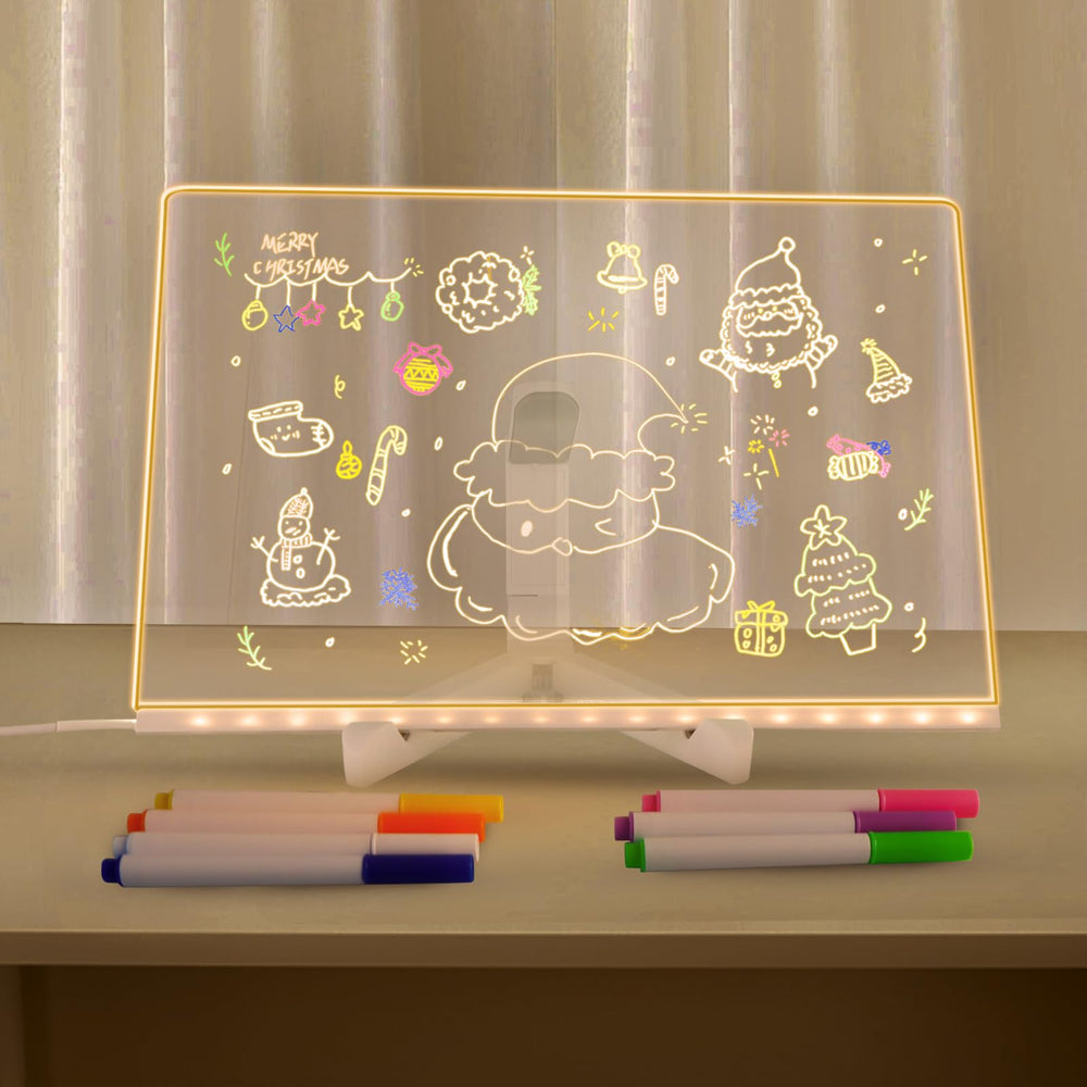 Lumiboard drawing board front view with soft glow for reminders