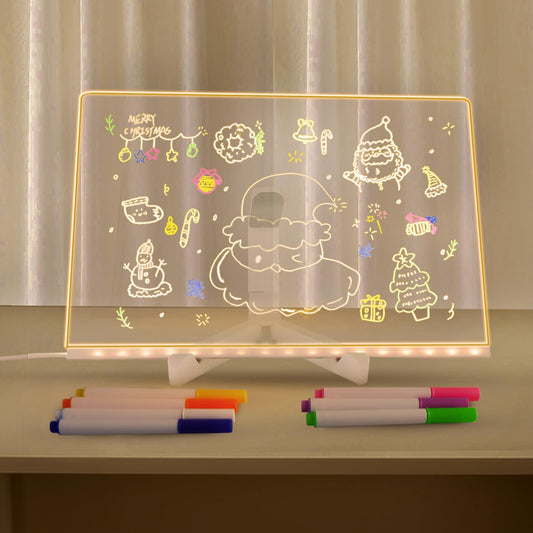 Lumiboard drawing board front view with soft glow for reminders