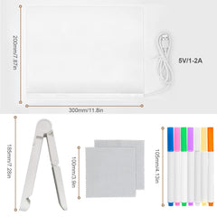 Lumiboard drawing board side view showing slim, lightweight design